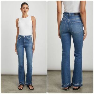 RAILS THE SUNSET HIGH RISE SLIM FLARE JEANS MAZARINE LET DOWN HEM SIZE 28